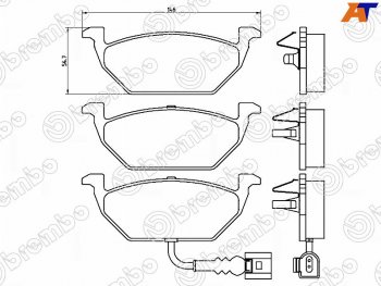 3 169 р. Колодки тормозные FR SAT   Audi A1 ( 8X1 хэтчбэк 3 дв.,  8XA хэтчбэк 5 дв.,  GB хэтчбэк 5 дв.) (2010-2025), Skoda Fabia ( Mk2,  Mk3) (2007-2018), Volkswagen Polo  5 (2009-2020)  с доставкой в г. Кемерово. Увеличить фотографию 1