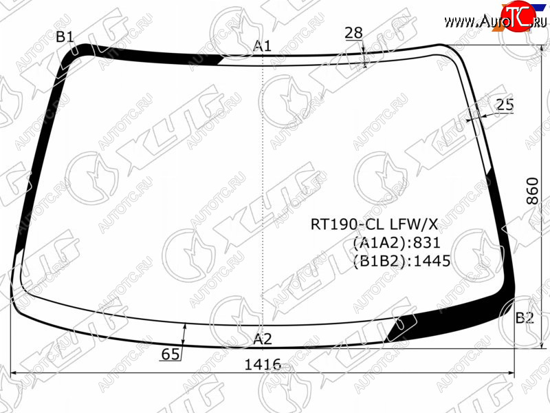 5 199 р. Стекло лобовое Toyota Caldina (T190) 92-02  Carina E 92-98  Corona (T190) 92-96  Corona SF 87-96 XYG RT190-CL LFW/X  с доставкой в г. Кемерово