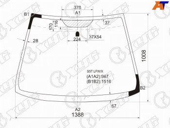 5 599 р. Стекло лобовое Honda Civic 00-06 XYG S5T LFW/X  с доставкой в г. Кемерово. Увеличить фотографию 1