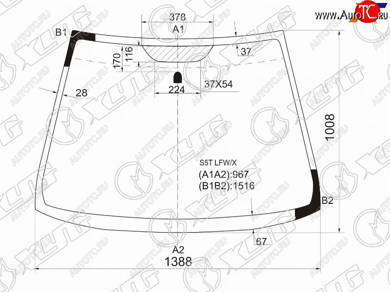 5 599 р. Стекло лобовое Honda Civic 00-06 XYG S5T LFW/X  с доставкой в г. Кемерово