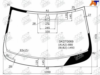Стекло лобовое (Датчик дождя Круглый датчик дождя) Skoda Rapid 12-20  Volkswagen Polo 20-          KMK SKDT0069