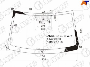5 449 р. Стекло лобовое Nissan Terrano 14-22  Renault Duster 10-21  Sandero 09-14  Dacia Duster 10-17  Sa XYG SANDERO-CL LFW/X  с доставкой в г. Кемерово. Увеличить фотографию 1