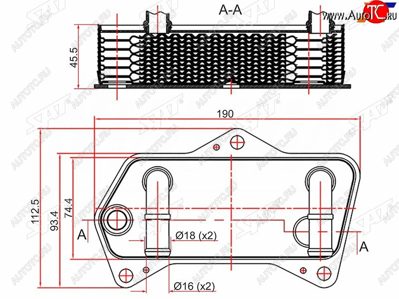 2 359 р. Радиатор масляный AUDI A3 03-SKODA OCTAVIA 04-SUPERB 08-VOLKSWAGEN GOLF 03-JETTA 05-PASSAT 05- SAT ST-02E409061B  с доставкой в г. Кемерово
