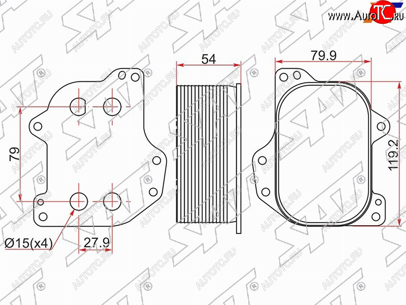 1 799 р. Радиатор масляный AUDI A1 10-A3 12-A4 15-A5 16-Q2 16-Q3 11-SKODA OCTAVIA 13-RAPID 12-VOLKSWA SAT ST-03N117021  с доставкой в г. Кемерово