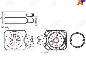 1 269 р. Радиатор масляный AUDI A4 94-00A6 94-05FORD GALAXY 95-06SKODA OCTAVIA 96-10VOLKSWAGEN PASSAT 96- SAT ST-068117021B  с доставкой в г. Кемерово. Увеличить фотографию 1