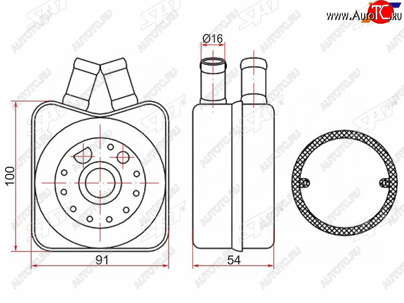 1 349 р. Радиатор масляный AUDI A4 94-00A6 94-05SKODA OCTAVIA 96-10VOLKSWAGEN PASSAT 96-00 SAT ST-078117021A  с доставкой в г. Кемерово
