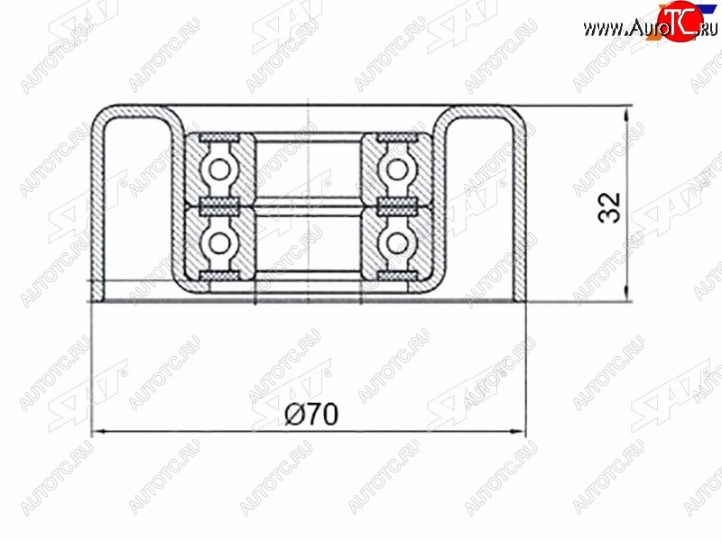 919 р. Ролик приводного ремня обводной NISSAN NAVARA 04-PATHFINDER 05- SAT ST-11927-ED320  с доставкой в г. Кемерово