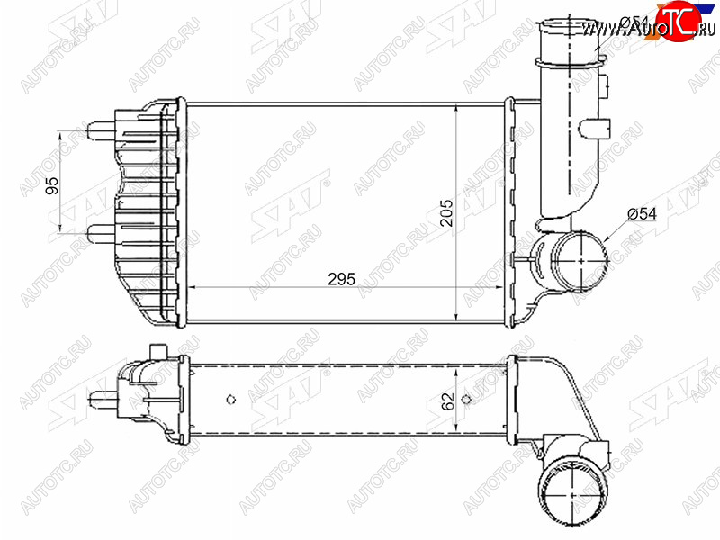 5 349 р. Интеркулер CITROEN JUMPERFIAT DUCATOPEUGEOT BOXER 94-06 SAT ST-1307012080  с доставкой в г. Кемерово