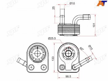 3 099 р. Радиатор масляный FORD C-MAX 10-FIESTA 08-FOCUS II 04-11FOCUS III 11-KUGA 13-MONDEO 07-VOLVO S SAT ST-1852773  с доставкой в г. Кемерово. Увеличить фотографию 1