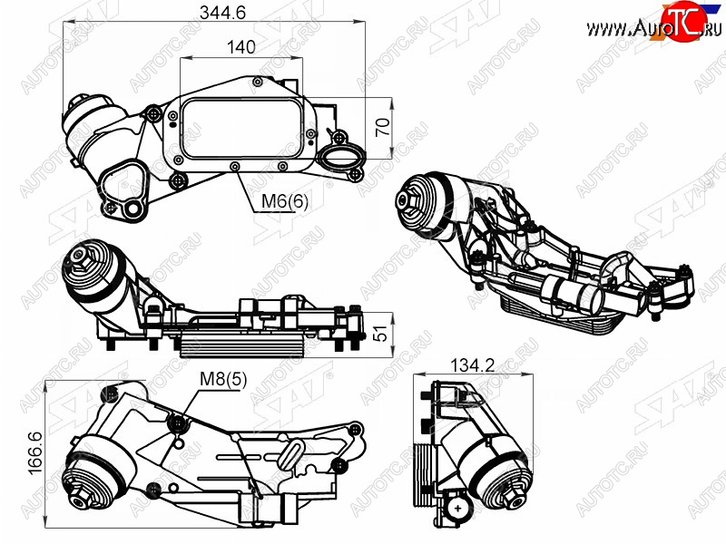 4 899 р. Радиатор масляный в сборе CHEVROLET CRUZE 09-OPEL ASTRA J 10-MOKKA 12- SAT ST-205-0001  с доставкой в г. Кемерово