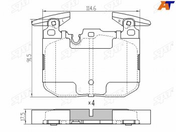 1 889 р. Колодки тормозные передние FL-FR SAT  BMW 1 серия  F20 - 3 серия  F30  с доставкой в г. Кемерово. Увеличить фотографию 1