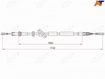 1 079 р. Трос ручного тормоза LH SAT Mercedes-Benz E-Class W211 дорестайлинг седан (2002-2006)  с доставкой в г. Кемерово. Увеличить фотографию 1