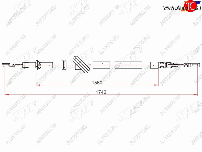 1 079 р. Трос ручного тормоза LH SAT  Mercedes-Benz E-Class  W211 (2002-2009) дорестайлинг седан, рестайлинг седан  с доставкой в г. Кемерово