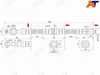 1 149 р. Шланг тормозной передний (Таиланд) LH=RH SAT Toyota Carina T190 седан дорестайлинг (1992-1994)  с доставкой в г. Кемерово. Увеличить фотографию 1