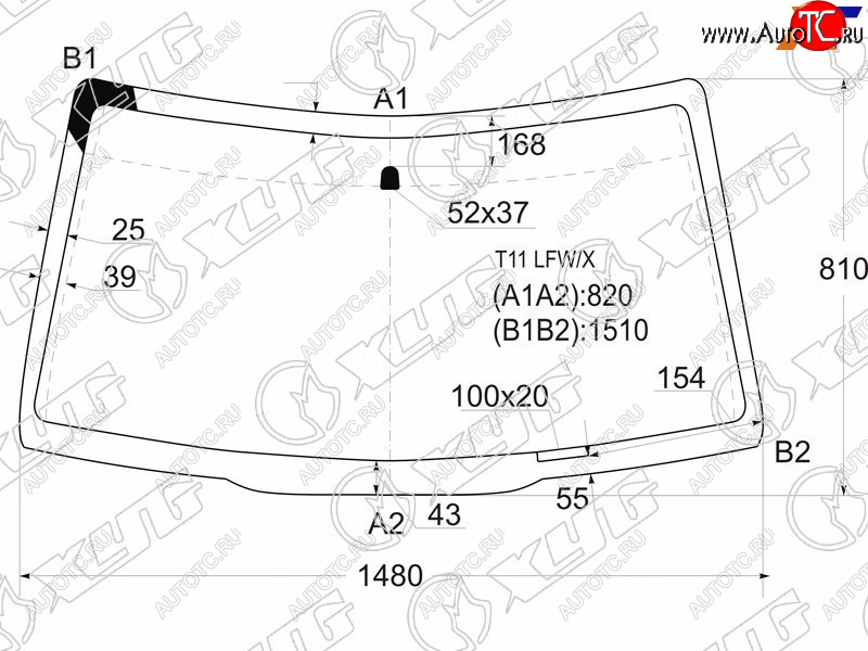 5 999 р. Стекло лобовое Chery Tiggo T11 05-13  Vortex Tingo 10-14 XYG T11 LFW/X  с доставкой в г. Кемерово