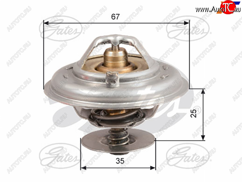 1 679 р. Термостат AUDI A80A100 90-94A4A6 96-05BMW 3 E365 E34 GATES TH14387G1  с доставкой в г. Кемерово