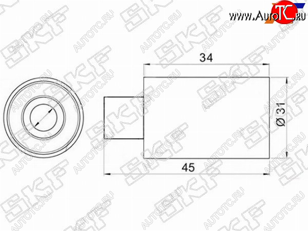 2 199 р. Ролик ремня ГРМ обводной SUBARU FORESTERIMPREZA SKF VKM88008  с доставкой в г. Кемерово