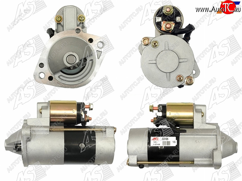 20 999 р. Стартер Mitsubishi Galant 83-86  L200 96-16  Lancer 88-91  Pajero Sport 08-17 (2,2 kW Z=10)      AS-PL S5105  с доставкой в г. Кемерово