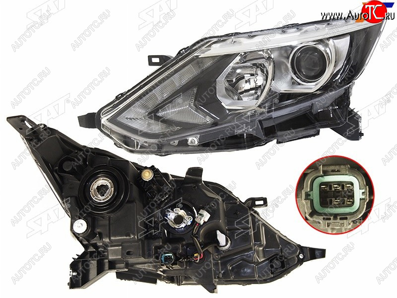 11 199 р. Фара левая (диодная полоса) SAT  Nissan Qashqai  2 (2013-2019) J11 дорестайлинг  с доставкой в г. Кемерово