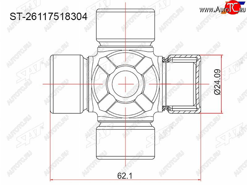 359 р. Крестовина BMW E30E34E83VOLVO XC90MERCEDES C203E211E210S220NISSAN X-TRAIL T31 SAT ST-26117518304  с доставкой в г. Кемерово