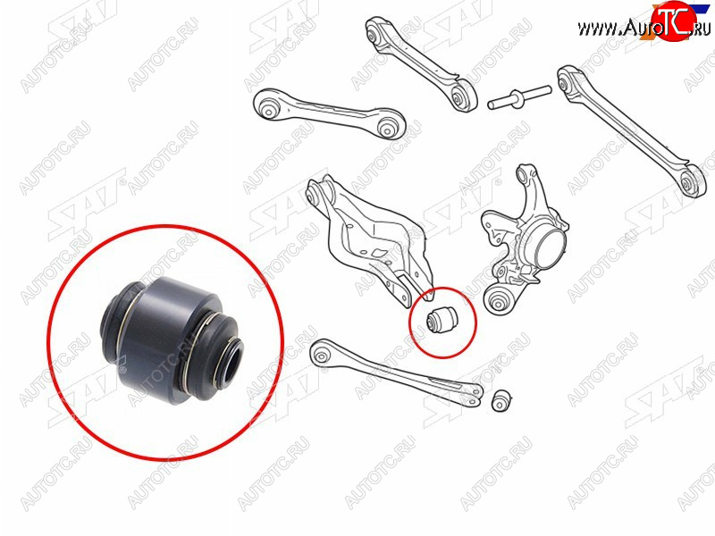 699 р. Сайлентблок задней цапфы BMW1 E8# 03-12BMW2 12-BMW3 E9# 04-13BMW4 F8# 13-X1 E84 08-15X3 F25 09- SAT ST-33326775552  с доставкой в г. Кемерово
