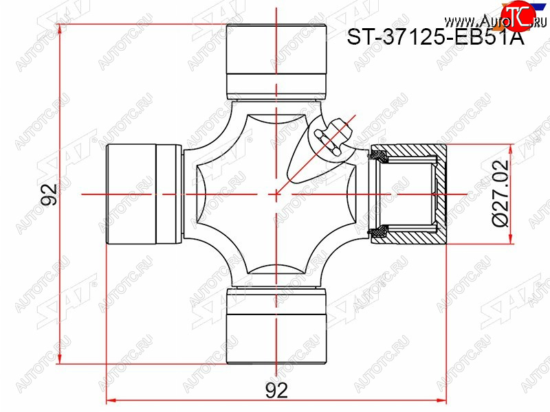 549 р. Крестовина NISSAN NAVARA 05-PATHFINDER 05-13TOYOTA HILUX GGN## 05-12FORTUNER ##N## 06-            SAT ST-37125-EB51A  с доставкой в г. Кемерово