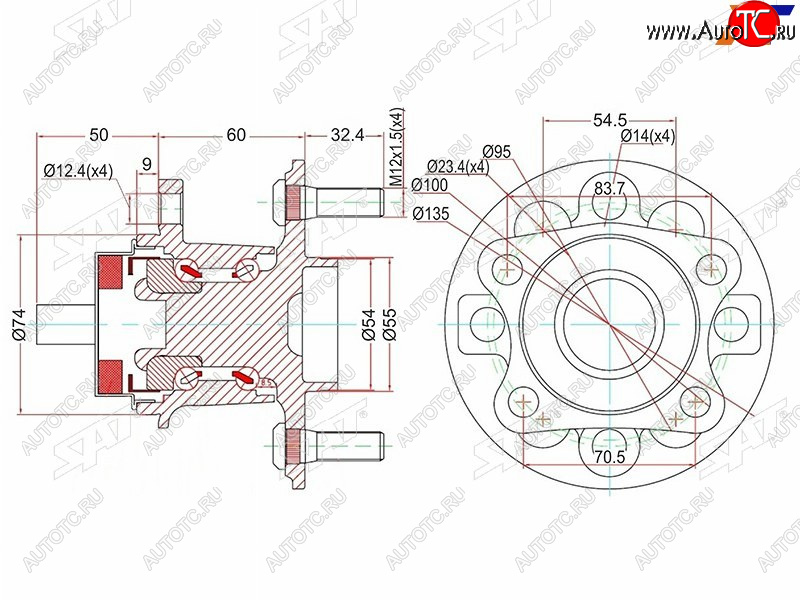 3 399 р. Ступичный узел задн. TOYOTA VITZ KSP90,NCP9#,SCP90RACTIS NCP10#,SCP100BELTA #SP92 05- (с ABS) SAT ST-42450-52060  с доставкой в г. Кемерово
