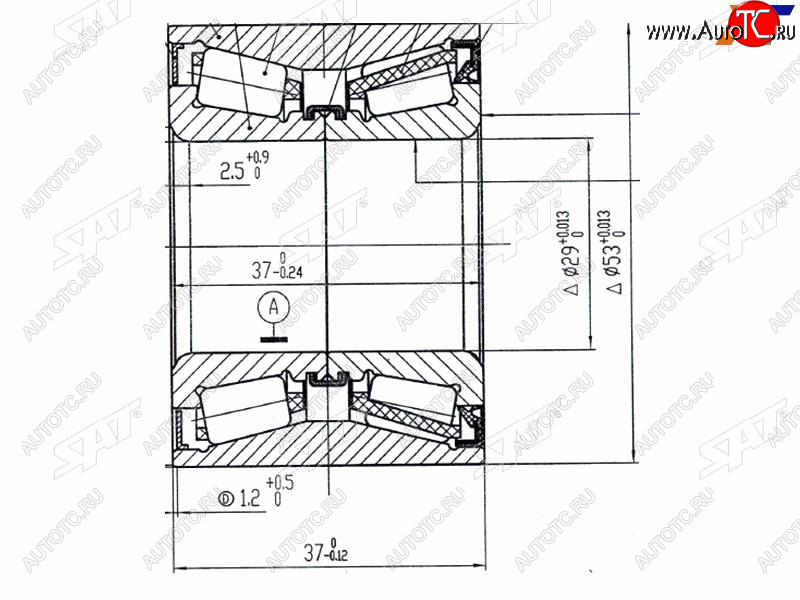 979 р. Подшипник задней ступицы SAT  Ford Focus  1 (1998-2005), Mazda 2/Demio ( DY,  DE,  DJ IV) (2002-2019), Mazda Verisa  DC (2004-2015)  с доставкой в г. Кемерово