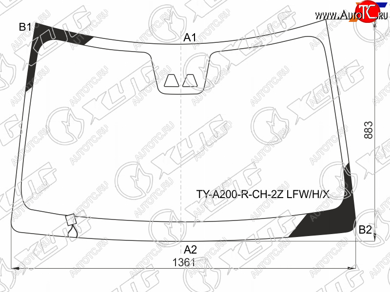 10 499 р. Стекло лобовое с обогревом щеток + 2 камеры TOYOTA RAIZE 19-  DAIHATSU ROCKY 19-                    XYG TY-A200-R-CH-2Z LFW/H/X  с доставкой в г. Кемерово
