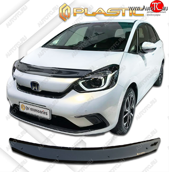 1 999 р. Дефлектор капота CA-Plastic  Honda Fit  4 GR (2019-2022) дорестайлинг (classic черный, без надписи)  с доставкой в г. Кемерово