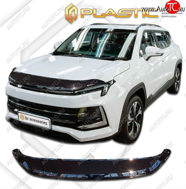 2 299 р. Дефлектор капота CA-Plastic  Москвич 3  DA21 (2022-2025) (cерия Сlassic черный, без надписи)  с доставкой в г. Кемерово