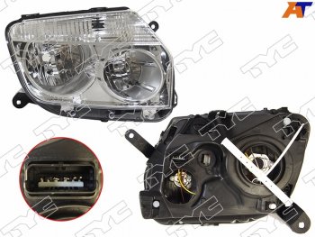 Фара правая (хром, под электрокорректор) TYC Renault Duster  HS (2010-2015) дорестайлинг