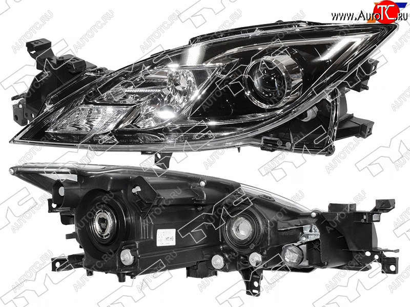 13 799 р. Фара левая (черная, под электрокорректор, Евросвет) TYC  Mazda 6  GH (2007-2010) дорестайлинг лифтбэк, дорестайлинг седан, дорестайлинг универсал  с доставкой в г. Кемерово