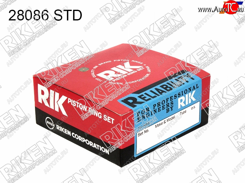 3 699 р. Кольца поршневые (комплект) STD TOYOTA CAMRYAVENSISIPSUM 2AZ-FE 05- RIKEN 28086 STD  с доставкой в г. Кемерово