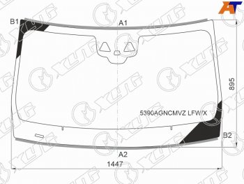 13 799 р. Стекло лобовое (Две камеры Датчик дождя Молдинг 4D SED) Mercedes-Benz CLS-Class 17- XYG 5390AGNCMVZ LFW/X  с доставкой в г. Кемерово. Увеличить фотографию 1