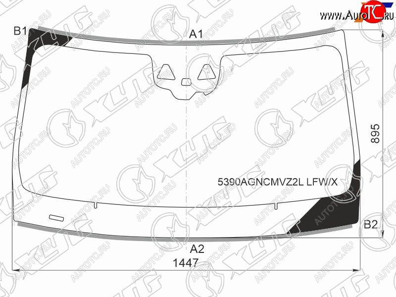 16 949 р. Стекло лобовое (Две камеры Датчик дождя Молдинг 4D SED) Mercedes-Benz CLS-Class 21- XYG 5390AGNCMVZ2L LFW/X  с доставкой в г. Кемерово