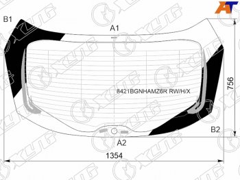 13 749 р. Стекло заднее (Цвет зеленый Обогрев Антенна Молдинг) Toyota C-HR 19-23 XYG 8421BGNHAMZ6R RW/H/X  с доставкой в г. Кемерово. Увеличить фотографию 1