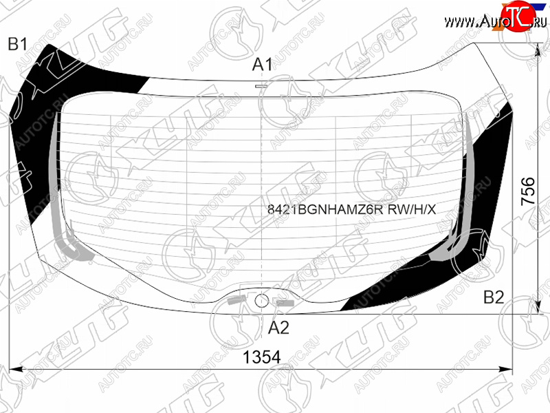 13 749 р. Стекло заднее (Цвет зеленый Обогрев Антенна Молдинг) Toyota C-HR 19-23 XYG 8421BGNHAMZ6R RW/H/X  с доставкой в г. Кемерово