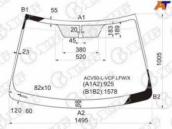6 449 р. Стекло лобовое Toyota Camry (XV50) 11-18  Aurion 12-15  Camry UAEUSA 11-17 XYG ACV50-L-VCP LFW/X  с доставкой в г. Кемерово. Увеличить фотографию 1