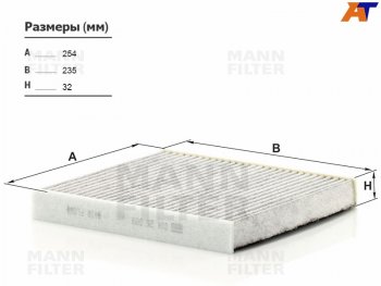 Фильтр салона AUDI A3 12-VW GOLF 13-SKODA OCTAVIA 13- угольный MANN CUK26009
