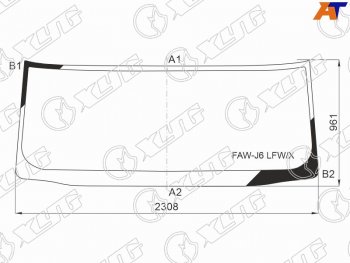 13 199 р. Стекло лобовое FAW J6P (CA3250) 08-  J6P (CA3310) 17- XYG FAW-J6 LFW/X  с доставкой в г. Кемерово. Увеличить фотографию 2