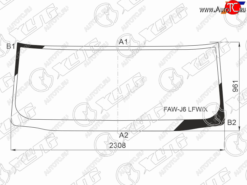 13 199 р. Стекло лобовое FAW J6P (CA3250) 08-  J6P (CA3310) 17- XYG FAW-J6 LFW/X  с доставкой в г. Кемерово