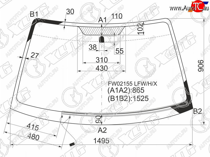 8 899 р. Стекло лобовое (Обогрев щеток) Subaru Legacy 98-03  Outback 98-03  Legacy B4 98-03  Legacy Lancas XYG FW02155 LFW/H/X  с доставкой в г. Кемерово