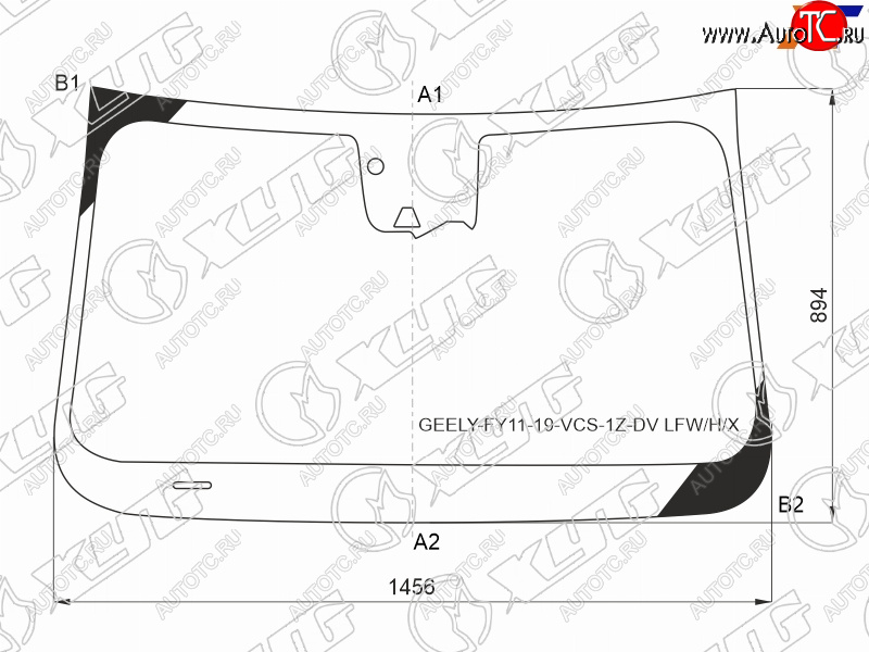 7 999 р. Стекло лобовое (Две камеры Датчик дождя) Geely Tugella 19-23 XYG GEELY-FY11-19-VCS-1Z-DV LFW/H/X  с доставкой в г. Кемерово