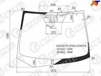 17 849 р. Стекло лобовое (Антенна Датчик дождя) Toyota Alphard (H30) 15-23                                    XYG GGH30-R-CPSA LFW/H/X  с доставкой в г. Кемерово. Увеличить фотографию 2