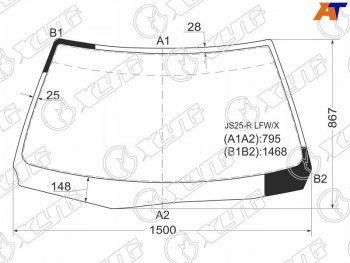 Стекло лобовое (HT) Toyota Crown 95-01  Crown Majesta 95-99 XYG JS25-R LFW/X
