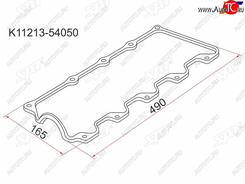 247 р. Прокладка клапанной крышки TY 2L#, 3L, 5L 89- SAT K11213-54050  с доставкой в г. Кемерово