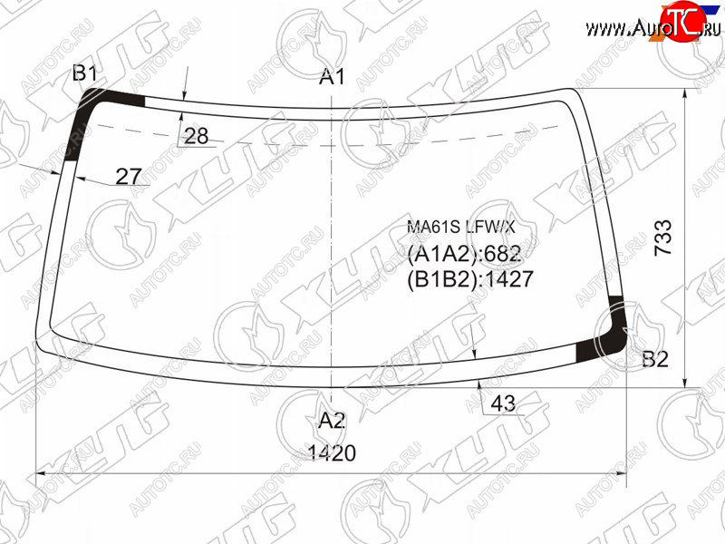 7 999 р. Стекло лобовое Suzuki Wagon R Wide 97-99 XYG MA61S LFW/X  с доставкой в г. Кемерово