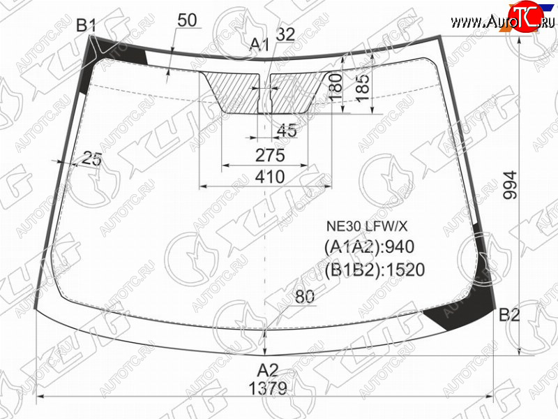 6 599 р. Стекло лобовое Toyota Auris 06-12  Blade 06-12 XYG NE30 LFW/X  с доставкой в г. Кемерово