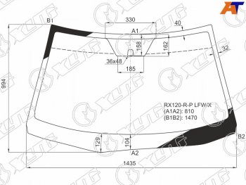 8 799 р. Стекло лобовое Toyota Mark X 04-09 XYG RX120-R-P LFW/X  с доставкой в г. Кемерово. Увеличить фотографию 1